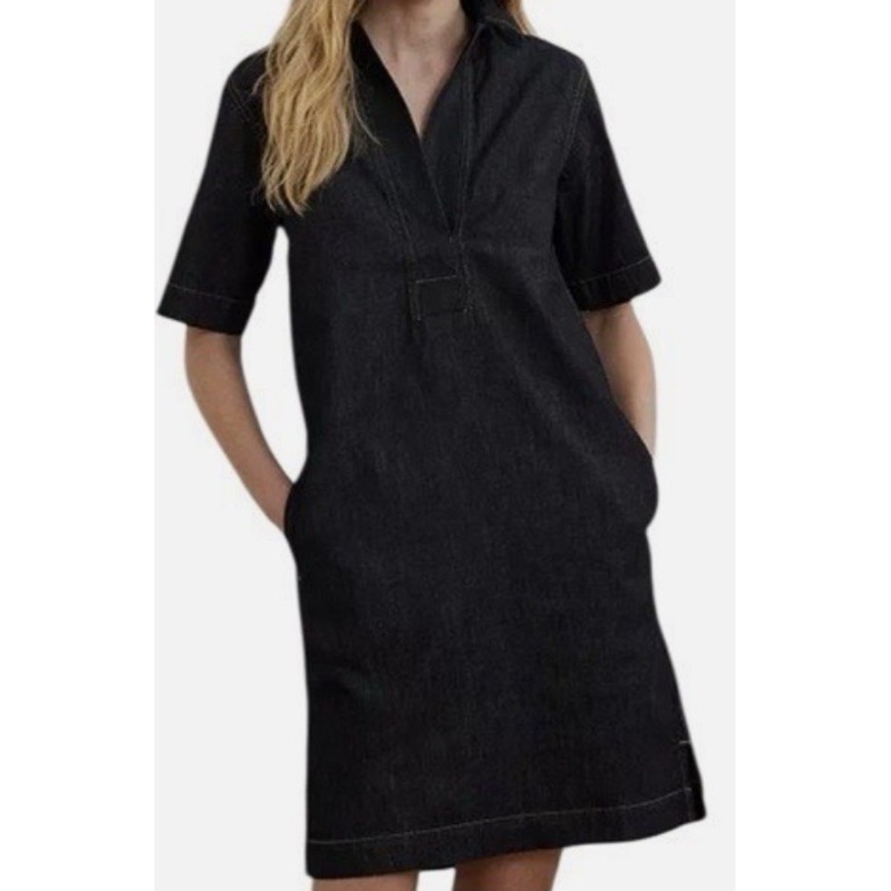 NWT Lauren Ralph Lauren Women's Dark Denim Shirt Dress Dark Navy 2X $135 C8